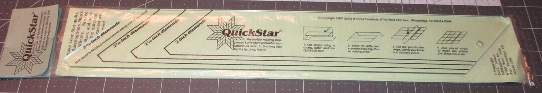 QUICK STAR Ruler Template by Judy Martin for Strip-pieced Lone Star ...