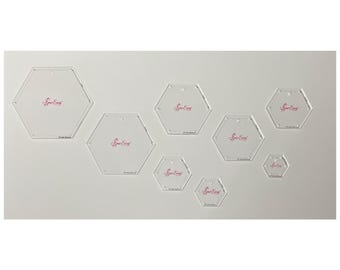 SEW EASY Quilters Craft Patchwork Ruler Template Set Patchwork Mini Hexagons 8 Sizes: 0.75 - 3in NL4160 - New Condition