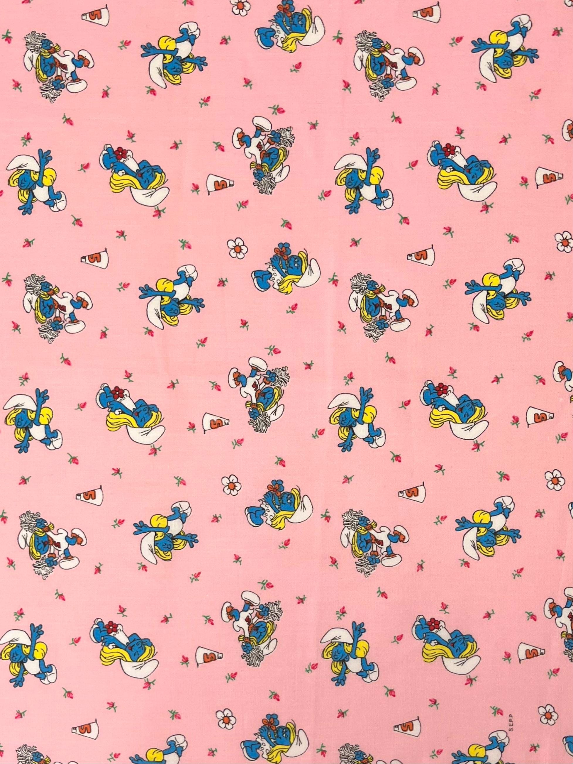 Tissu Polycoton Schtroumpfs Années 1980 - Demi Yard - Enfants