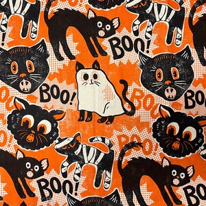SPOOKTACULAR Too Scaredy Cat by Maude Asbury by Blend. Halloween. 100% Cotton Quilt Fabric. Sold by 16" x WOF {43"}  or 24" x WOF Piece.