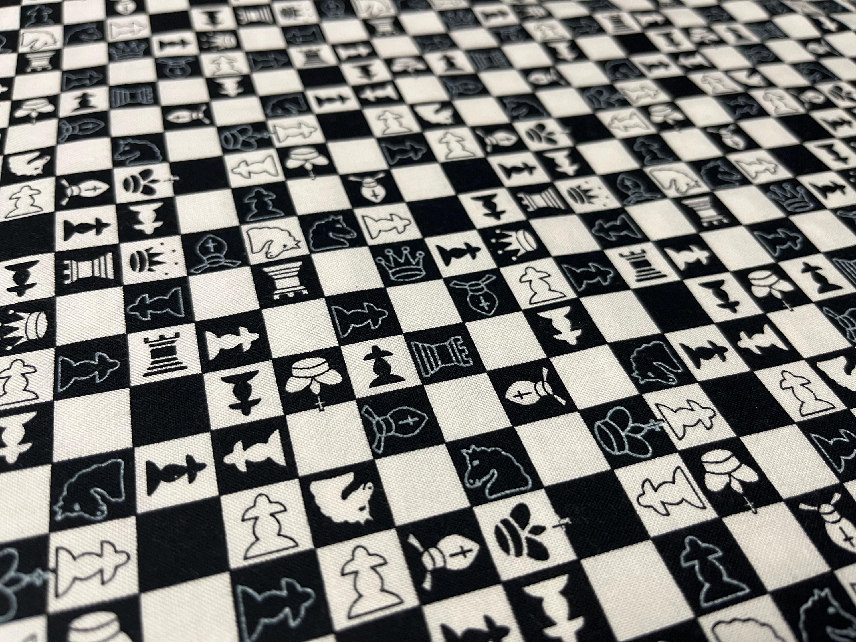 Chess Quilt Pattern CHESS PIECES Timeless Tresures Fabrics 2006 - 100% Cotton Quilt Fabric ...