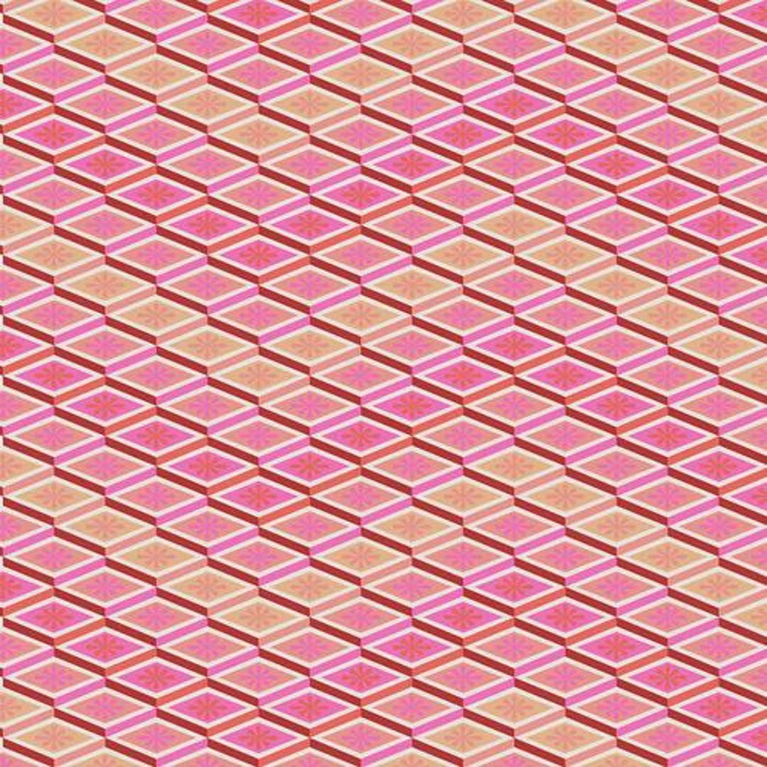 1 Yard TULA PINK Eden Labyrinth Peach Fuzz(pink/red) Pwtp075-retired ...