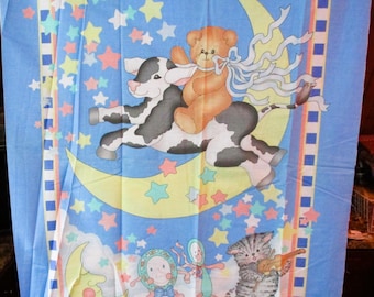 1992 OVER THE MOON Lucy Rigg Daisy Kingdom - Vintage 1992 - 100% Cotton Quilt Fabric - Sold By The 34" x 43"(wof) Panel
