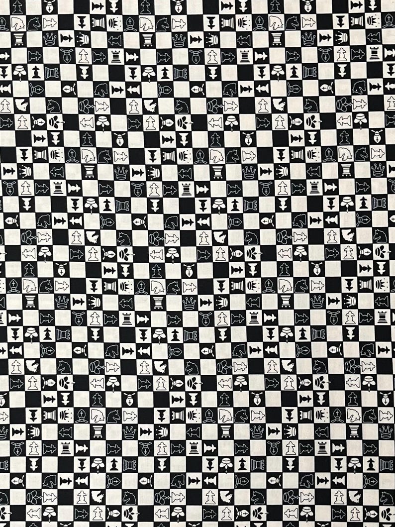 CHESS PIECES Timeless Tresures Fabrics 2006 - 100% Cotton Quilt Fabric ...