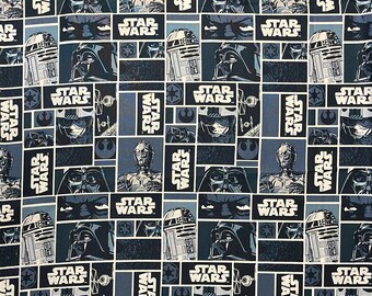 STAR WARS Cheater Block Lucas Films Style 7310011 Camelot Fabrics-Retired-100% Cotton Quilt Fabric- Sold by the 35" x 43"(wof) Last Piece