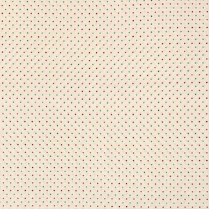 ESSENTIAL DOTS Moda - Mini Polka Dots Pattern # 8654 - Off White with Green/Red-100% Cotton Fabric -Sold by the 1/2 Yard-18"x43"(wof)