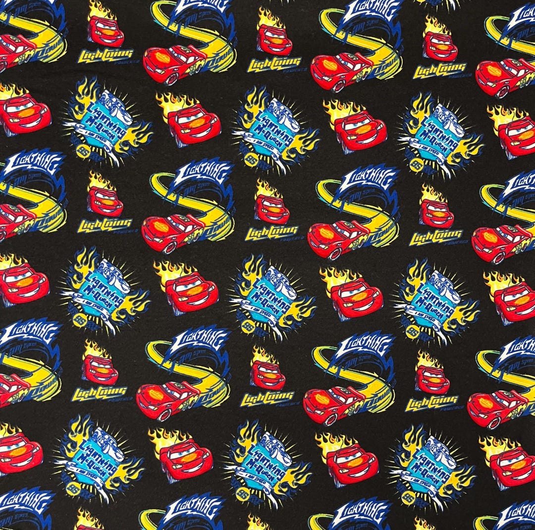 Disney Cars Pattern LIGHTNING MCQUEEN Disney Pixar CARS by Camelot Fabrics - 100% Cotton ...