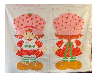 STRAWBERRY SHORTCAKE Cut and Sew Kids Tunic Apron Costume American Greetings Springs 1984 Industries,Vintage,6903 Sold by the Panel 35"x44"