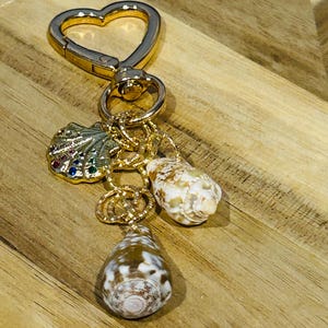 Hawaii Cone Shell Keychains Purse  charms / Custom options available! We Have Lots of Shells ! Mermaid Style