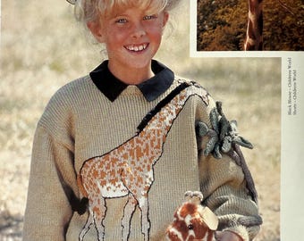 Padrão de tricô para suéter de girafa: Wendy Knit com Nature PDF (tamanho infantil, com gráfico)