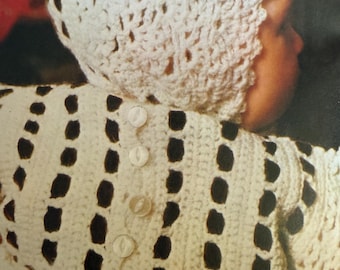 Vintage Crochet Pattern PDF – Baby’s Christening Gown & Bonnet Set