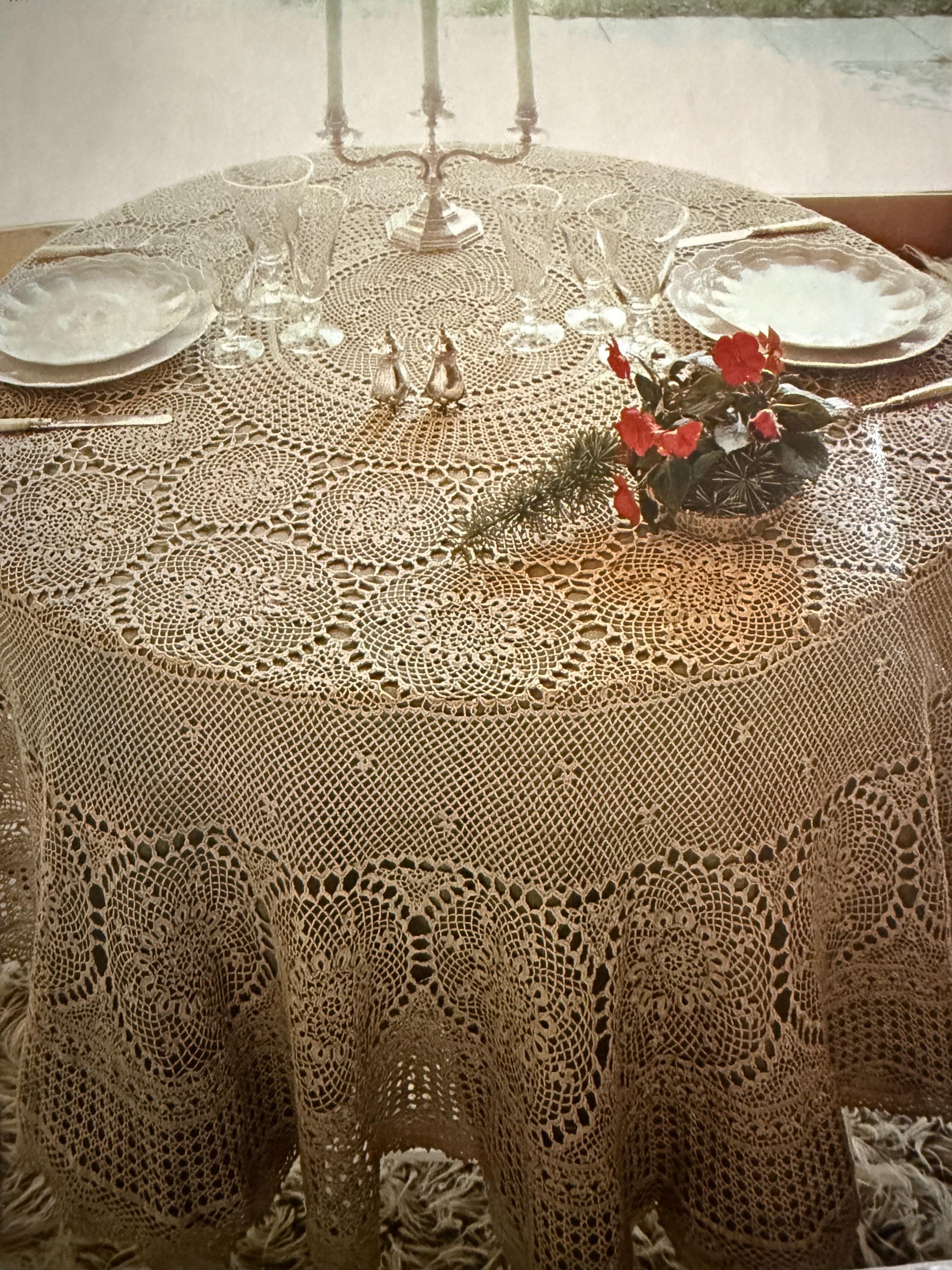 35 Crochet Tablecloth Patterns with Doilies, Motifs, and Table Runners 26 Vintage Crochet Tablecloth Pattern: French Design (