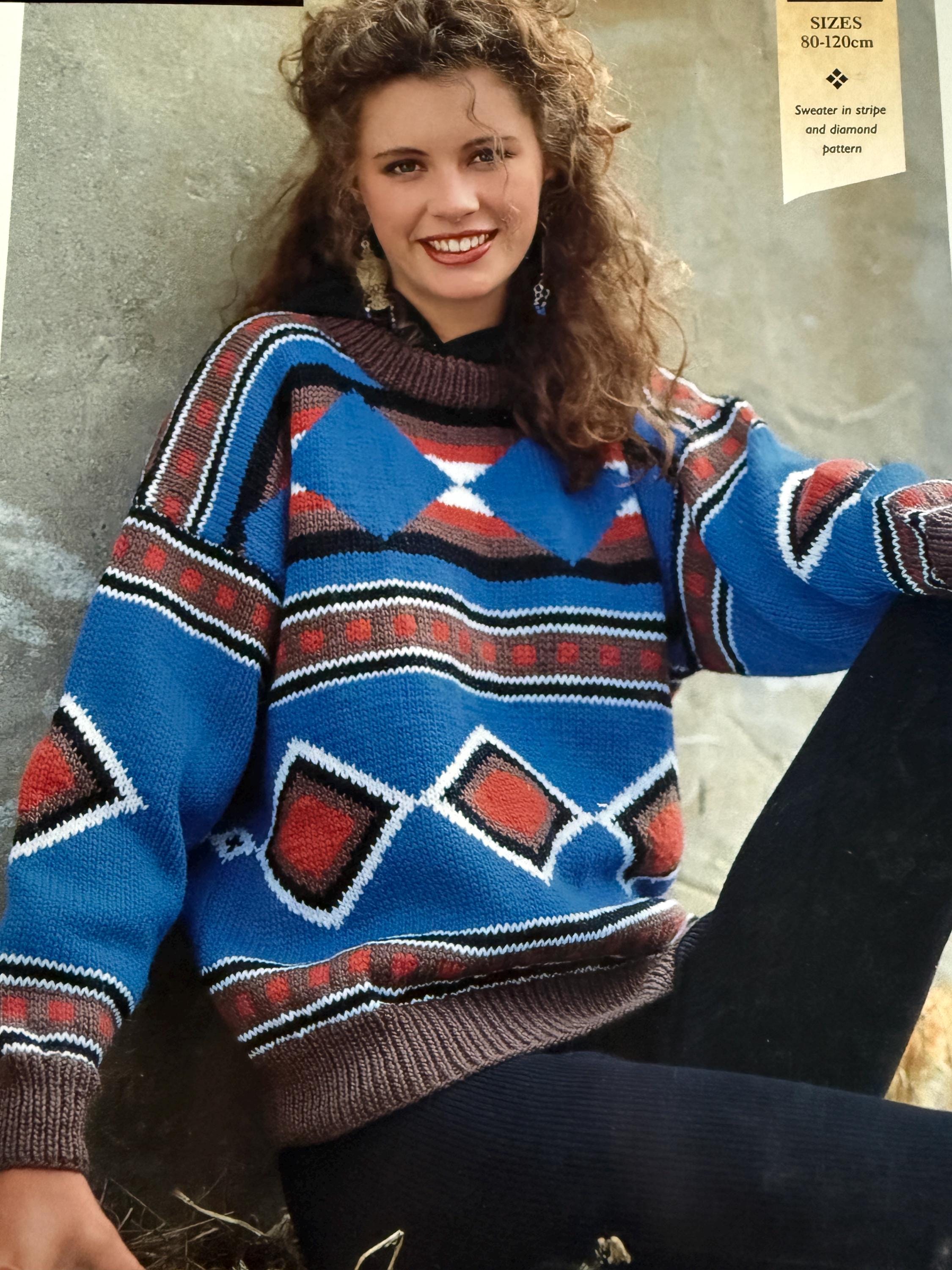 80s Diamond Sweater - Etsy Singapore