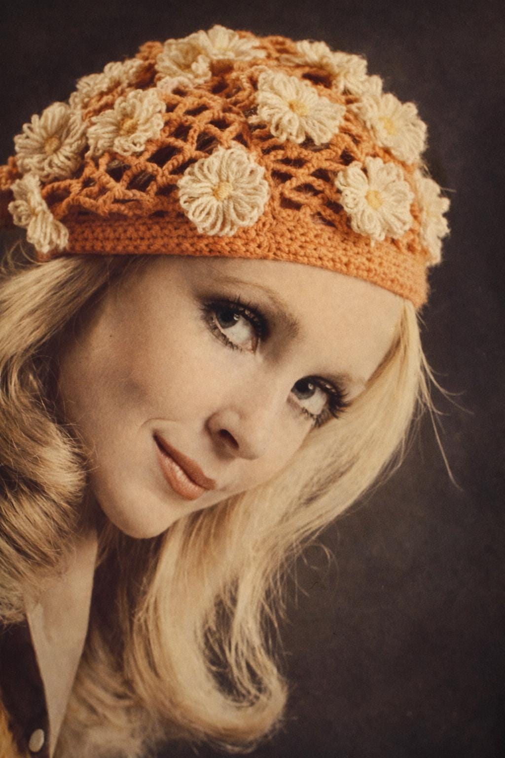 Vtg Handmade Italian‎ Wool Hat Crochet Pearl Trim Net Overlay 1960s Mod Style Crocheted 1960s Vintage Hats for Women for sale | eBay main image 3