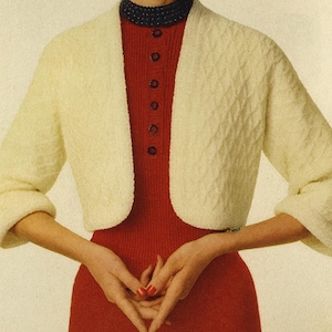 1953 Vintage Crochet Bolero Jacket Pattern: Retro 50s Style (PDF Pattern)