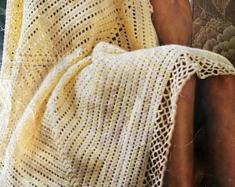 Vintage Crochet Baby Shawl Pattern PDF • Heirloom Lace Blanket (Digital Download)