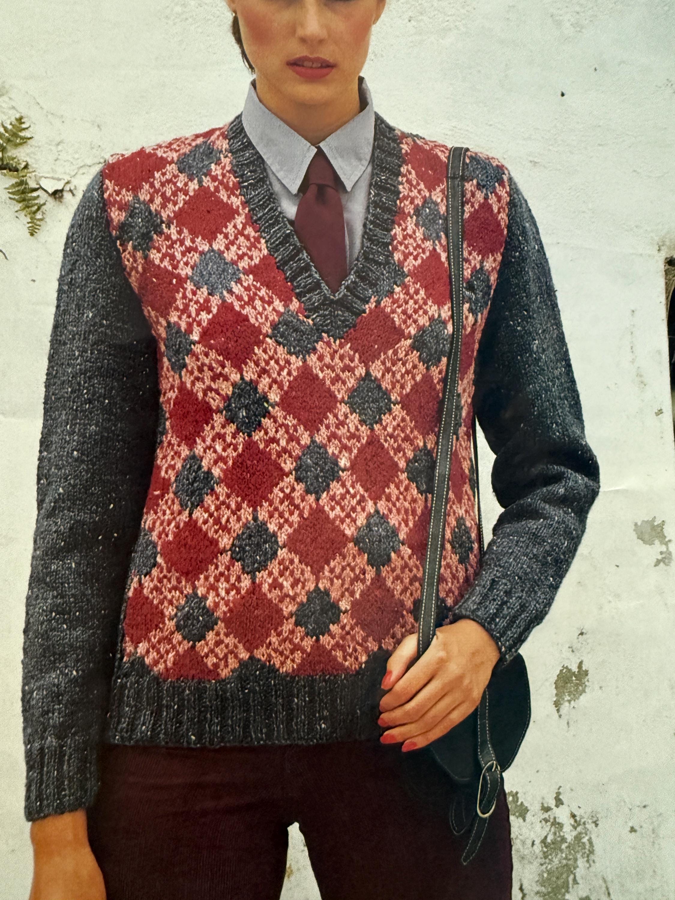 80s Argyle Sweater - Etsy