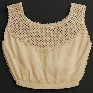 Irish Crochet Yoke Appliqué Pattern, 1920s Lace Dress Collar Insert, Vintage Crochet Embellishment PDF