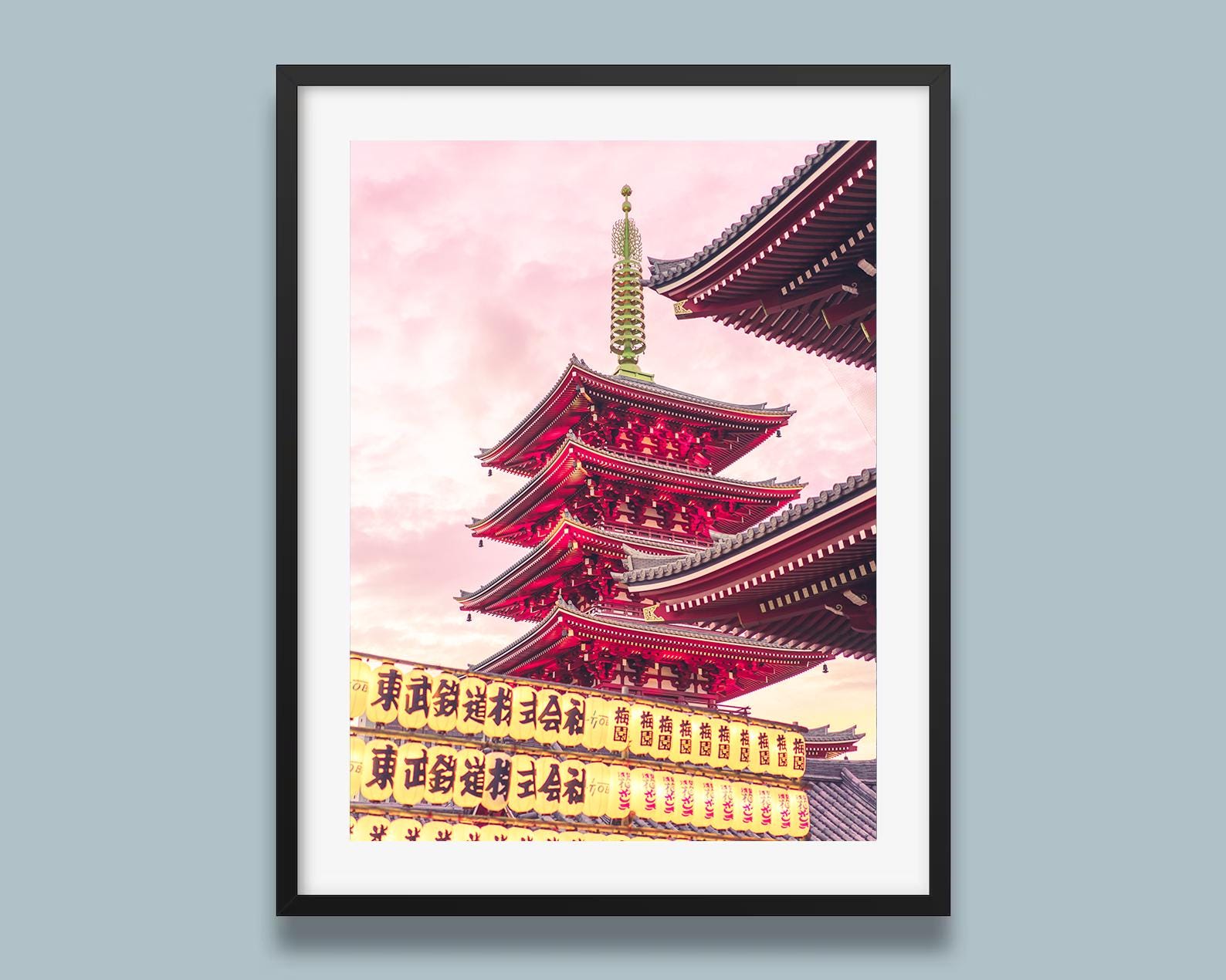 Sensoji Anime Style | Tokyo Japan Print, Neon Night Photography, Minimalist Wall Art, Travel Poster,  photography, Cyberpunk Prints, anime,