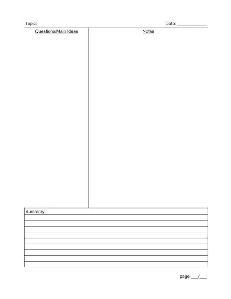 Cornell Notes Templates - Etsy