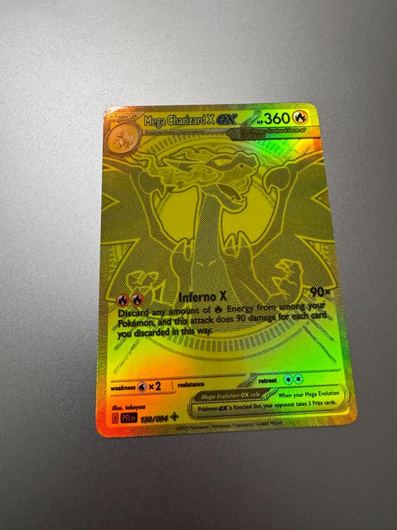 Mega Charizard X EX SIR Pokemon Proxy 130/094 Mega Evolutions