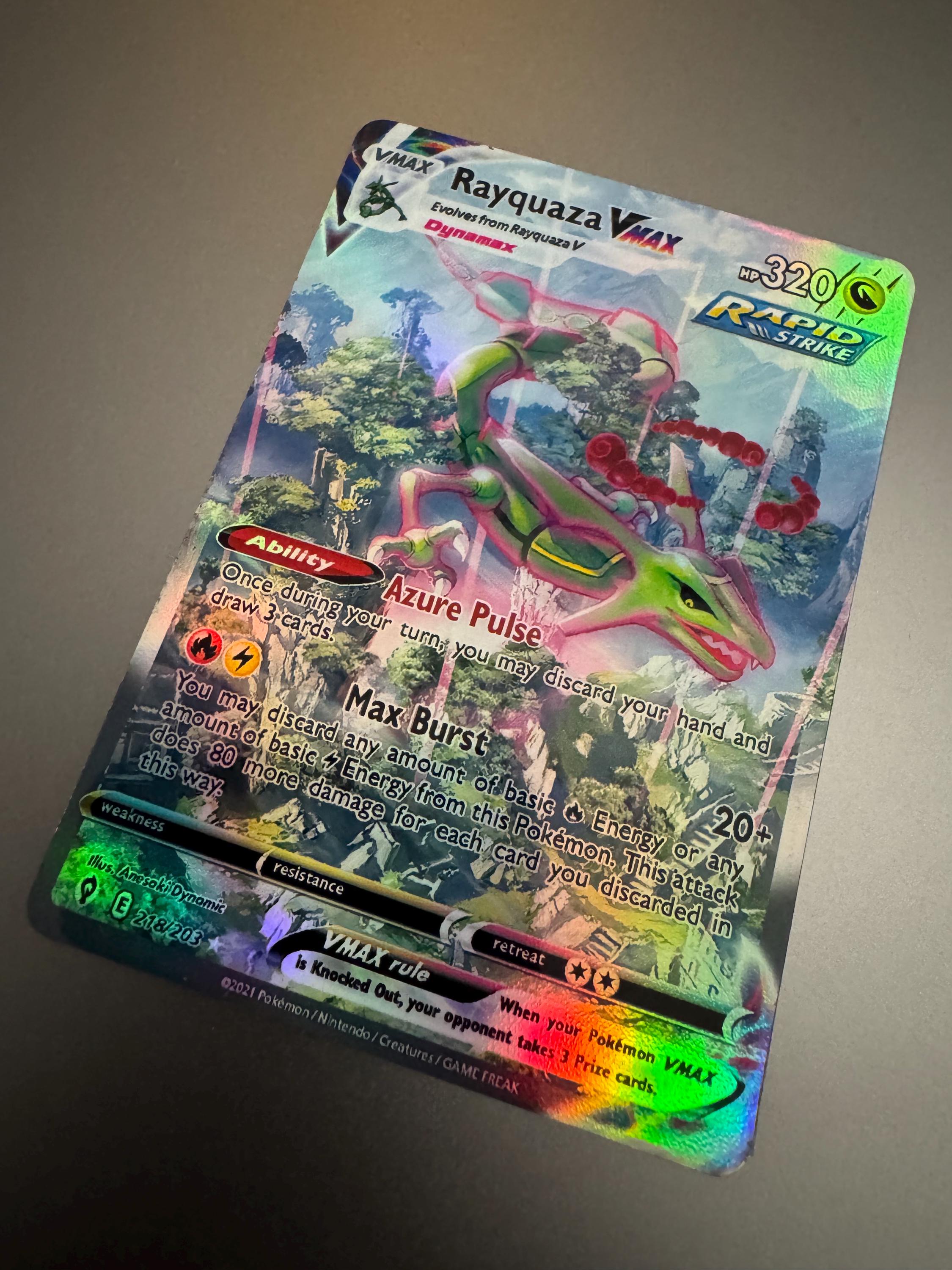 Rayquaza VMAX Alternate Art Pokemon Proxy Card Not Real Novelty Pokemon -  Etsy