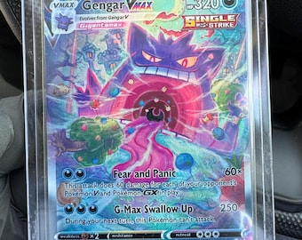 Gengar VMAX Proxy Pokemon Card Fusion Strike 271/264 Holo Not Real Novelty Card