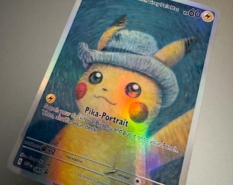 Pikachu with Grey Felt Hat Holo Proxy Card Not Real Novelty Gift