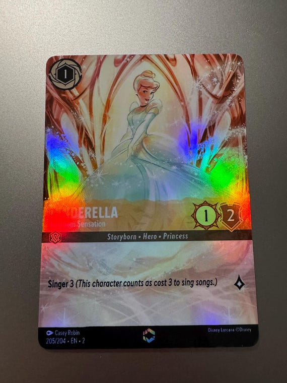 lorcana cinderella card 205 204 Case | Rise of the Floodborn Placeholder Image Provided Cinderella Ballroom Sensation Lorcana Painted