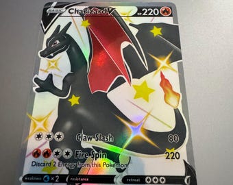 Charizard V Secret 079/073 Proxy Holo Card (No es una carta original) Regalo de novedad