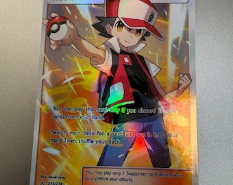 Red's Challenge Holo Trainer Pokemon Proxy Card