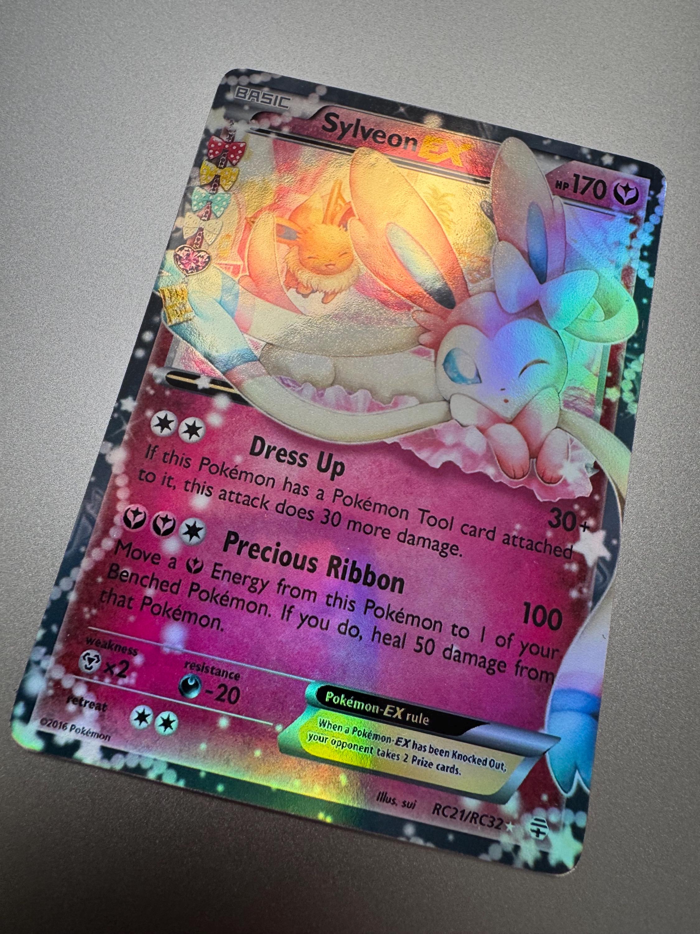 sylveon ex pokemon card  Radiant Collection 32  #Pokmon #play #instagood #share #psa Featuring the enchanting Nymphia EX and Terra Type Pokmon Sylveon EX Full Art Proxy