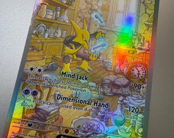 Alakazam EX Proxy Scarlet & Violet 151 Not Real Novelty Gift Full Art Trading Card