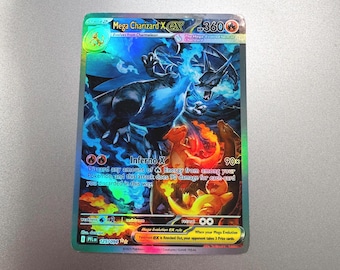 Mega Charizard X EX Full Art Proxy Pokemon Card Phantasmal Flames Not Real