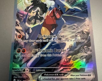 Cynthia's Garchomp EX Pokemon Proxy Card Not Real Novelty Gift Holo Full Art