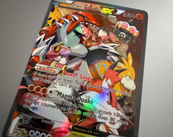 Team Magma's Groudon EX Holo Proxy Pokemon Trading Card Not Real Double Crisis