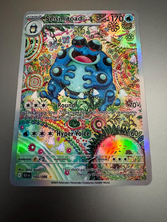 Seismitoad Holo Proxy Pokemon Card Not Real Novelty Gift 105/086