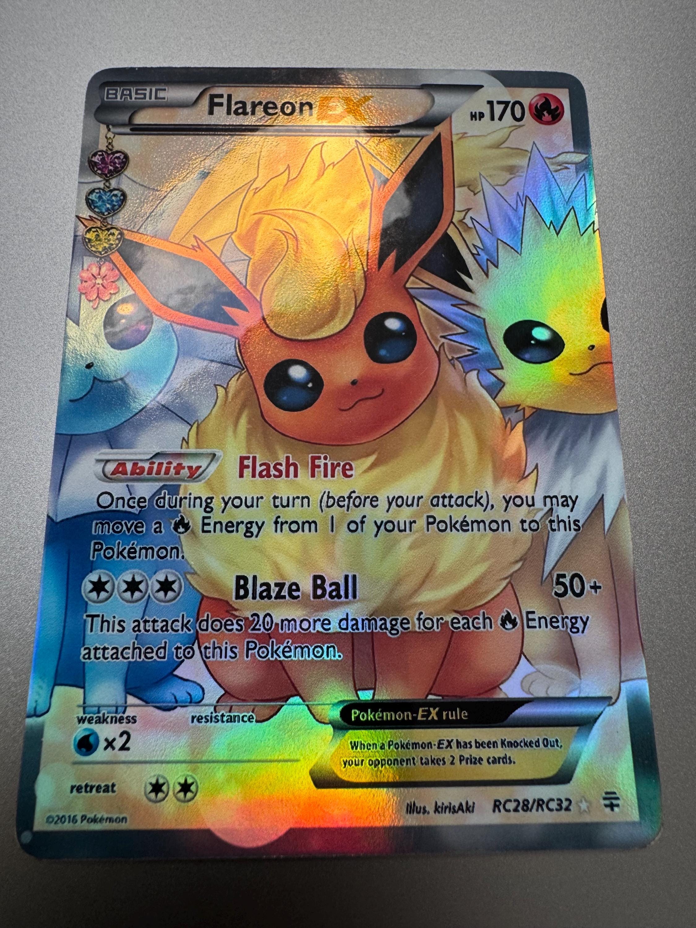 Flareon EX Pokemon Proxy Card Not Real Novelty Gift Radiant Collection RC28  - Etsy