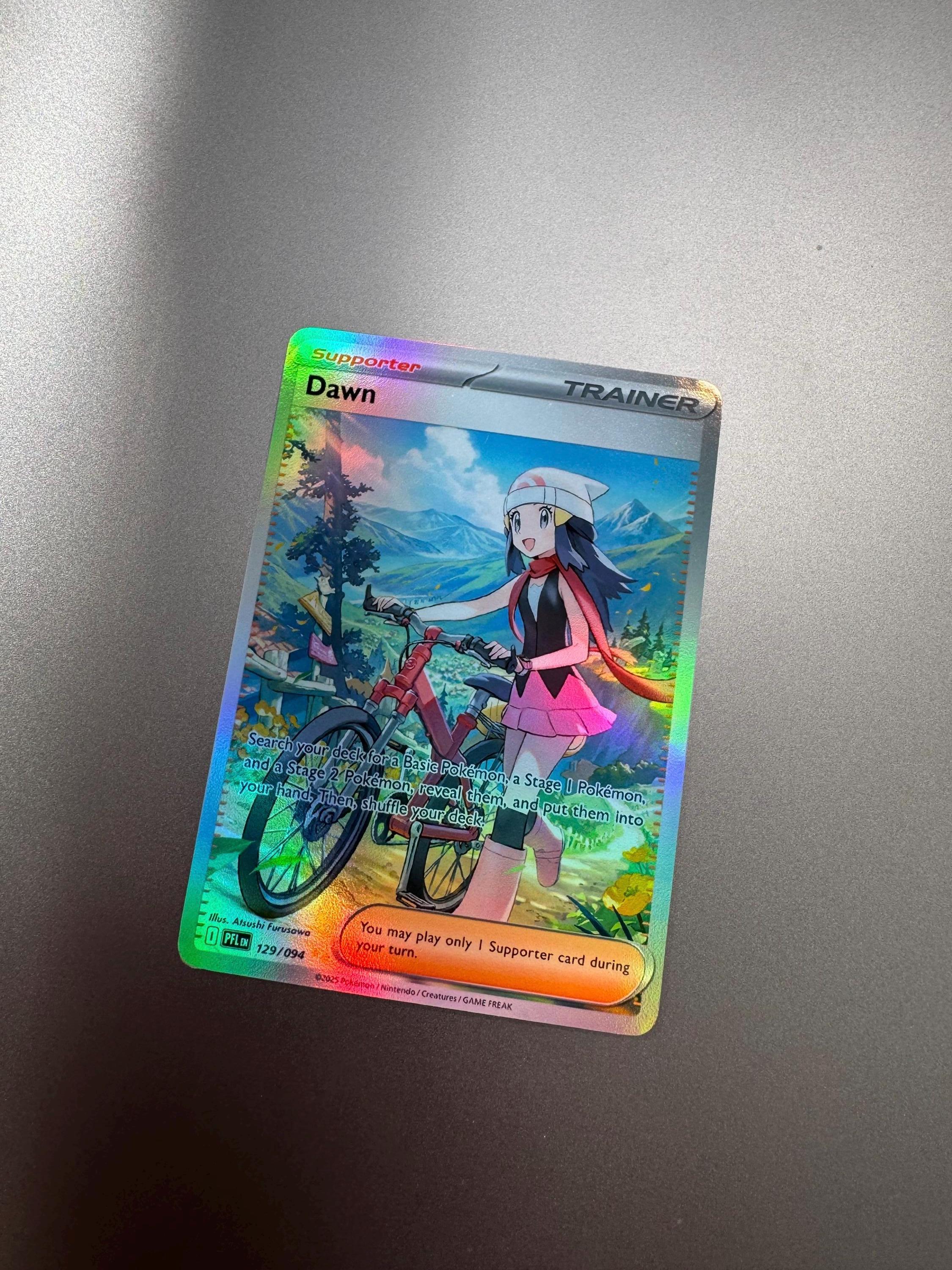 dawn pokemon card Custom Holographic Full Art PokeOricaSTCG Size is approx 9.2 by 6.6 by 1 cmDeck Sleeves Hikari Is Here It's Dawn from Phantasmal Flames!,