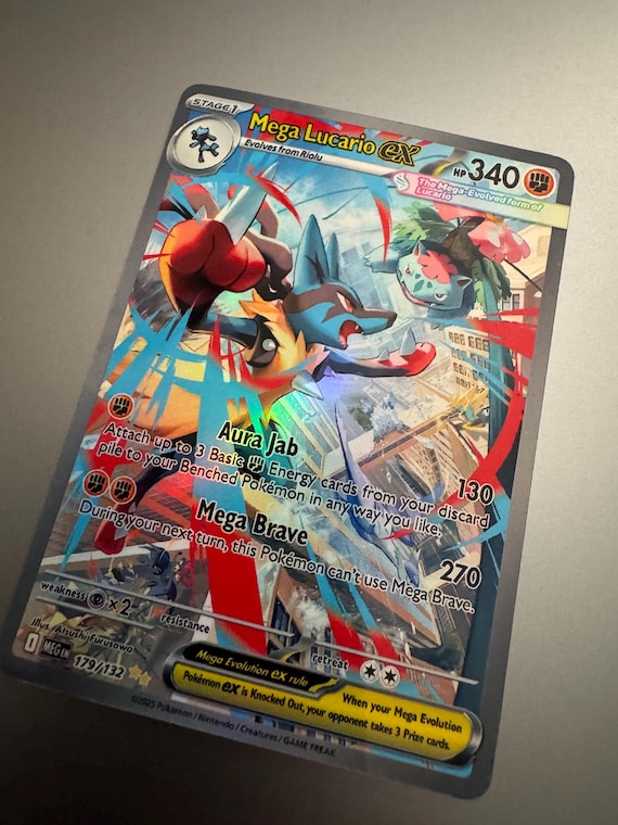 Mega Lucario EX SIR Holo Proxy Trading Card Not Real Novelty Pokemon Mega  Evolutions - Etsy