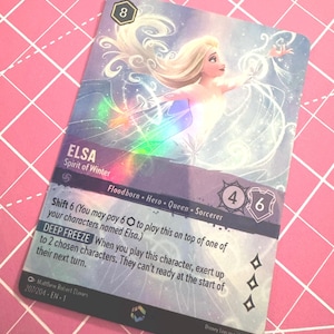 Elsa 'Spirit of Winter' Lorcana Proxy Trading Card with Holographic Shine