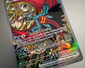 Roaring Moon EX Proxy Pokemon Card Not Real Novelty Gift Full Art Holo
