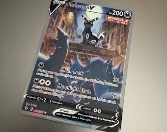 Umbreon V Full Art Holo Proxy Novelty Card Fanmade Evolving Skies 189/203