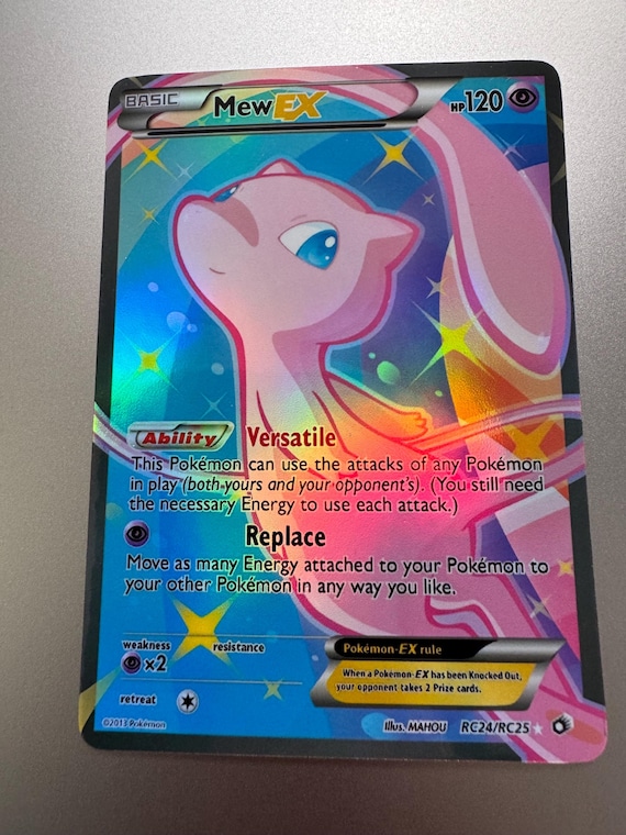 Mew EX Pokemon Proxy Card RC24 Not Real Novelty Gift Holographic