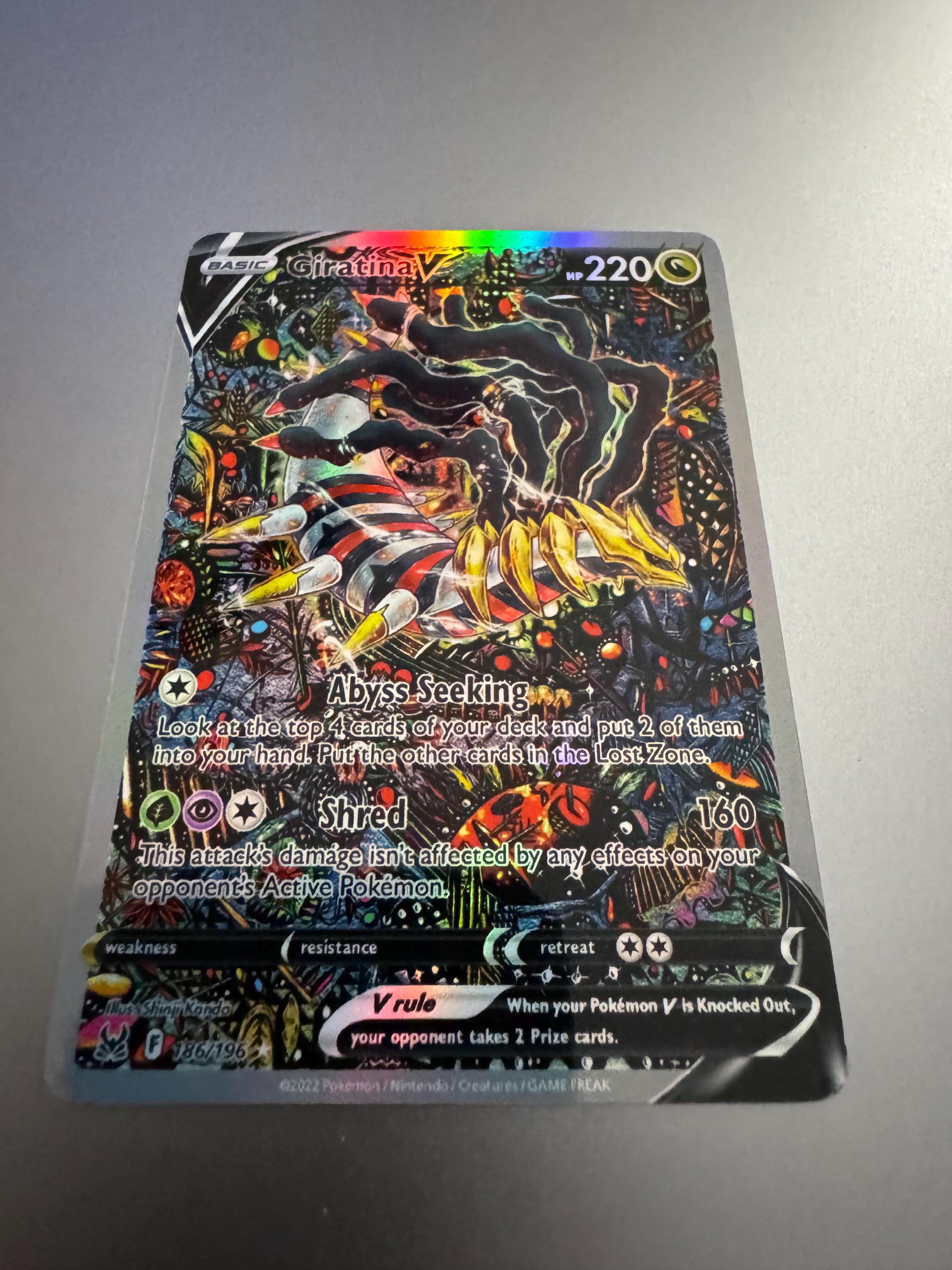 Giratina V Alternate Art Proxy Card 186/196 Pokemon Lost Orgin Holographic  Not Real - Etsy