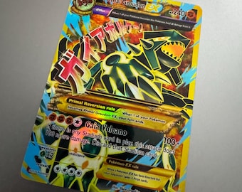 Mega Primal Groudon EX Holo Proxy Pokemon Trading Card Ancient Origins 97/98