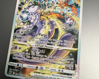 Mewtwo VSTAR Pokemon Proxy Crown Zenith GG44 Not Real Trading Card