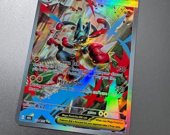 Mega Lucario EX SIR Holo Proxy Custom Art Trading Card Not Real Novelty Pokemon Mega Evolutions