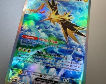 Zapdos EX Proxy Card Not Real Novelty Pokemon Gift Scarlet & Violet 151 Full Art