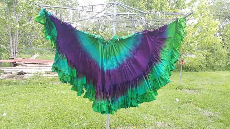 Peacock WatercolorFX 25yard Hand Dyed skirt | Etsy